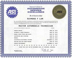 Automotive Service Excelence - Certificate | Elite Mercedes