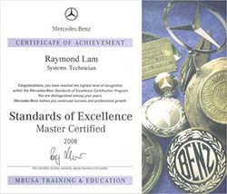 Standards of Excellence Master Certified 2008 | Elite Mercedes