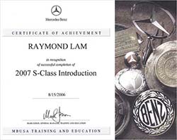 2007 S-Class Introduction - Certificate | Elite Mercedes